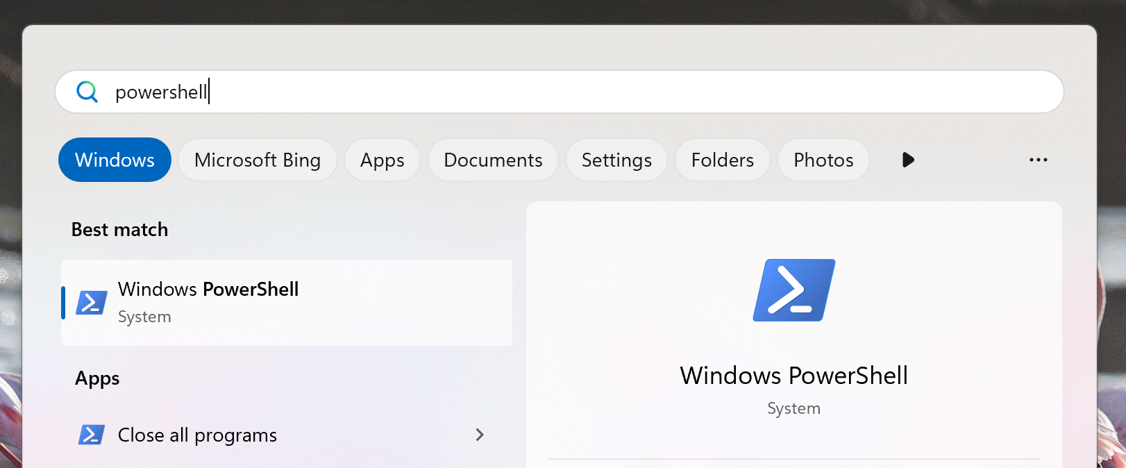 Powershell start